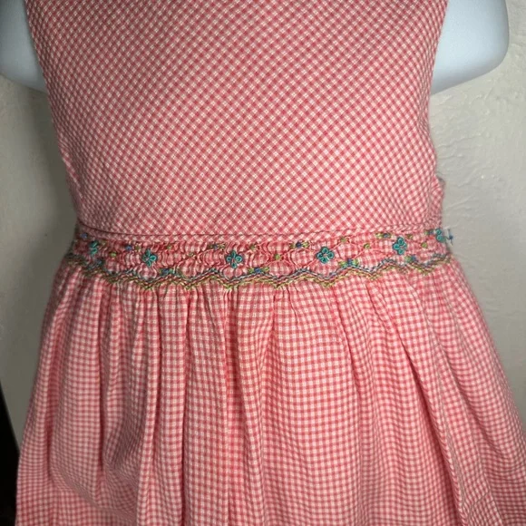 Edgehill Collection Pink Checkered Dress with Floral Accent - Picture 2 of 4